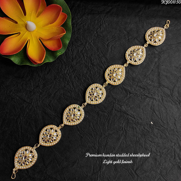 Heera Jewellers Gold Plated Kundan Designer Sheeshphool/ Head Band