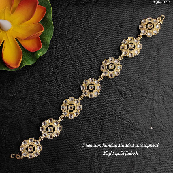 Heera Jewellers Gold Plated Kundan Designer Sheeshphool/ Head Band