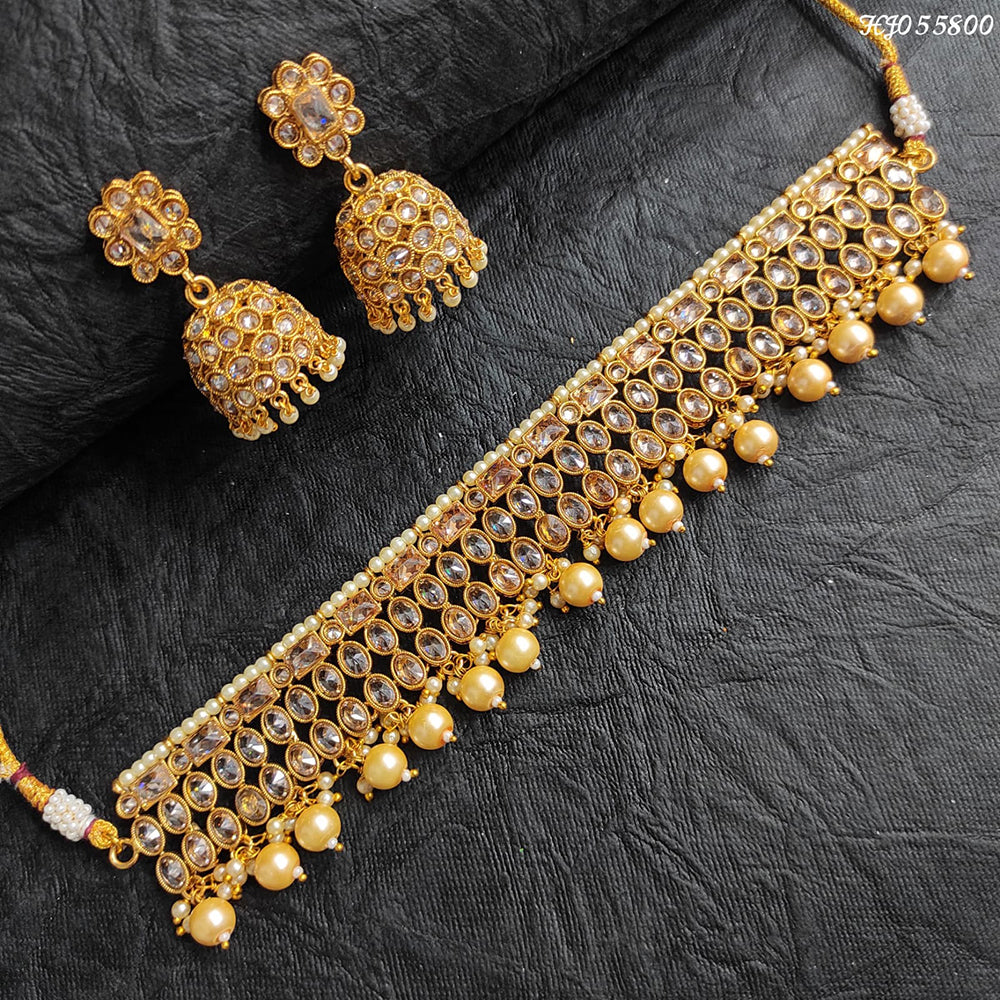 Heera Jewellers Reverse Ad Stone Choker Necklace Set