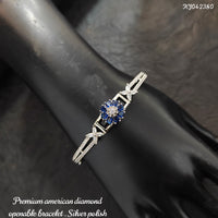 Heera Jewellers Silver Plated AD Stone Openable Bracelet