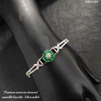 Heera Jewellers Silver Plated AD Stone Openable Bracelet