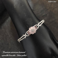 Heera Jewellers Silver Plated AD Stone Openable Bracelet