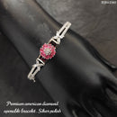 Heera Jewellers Silver Plated AD Stone Openable Bracelet