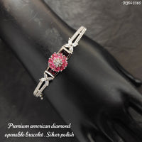 Heera Jewellers Silver Plated AD Stone Openable Bracelet