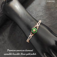 Heera Jewellers Rose Gold Plated AD Stone Openable Bracelet