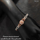 Heera Jewellers Rose Gold Plated AD Stone Openable Bracelet