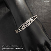 Heera Jewellers Silver Plated AD Stone Openable Bracelet