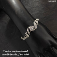 Heera Jewellers Silver Plated AD Stone Openable Bracelet