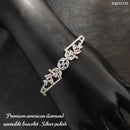 Heera Jewellers Silver Plated AD Stone Openable Bracelet
