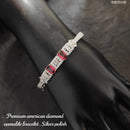Heera Jewellers Silver Plated AD Stone Openable Bracelet