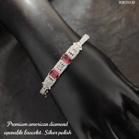 Heera Jewellers Silver Plated AD Stone Openable Bracelet