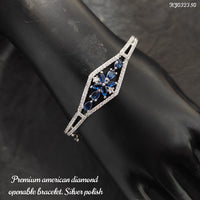 Heera Jewellers Silver Plated AD Stone Openable Bracelet