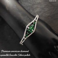 Heera Jewellers Silver Plated AD Stone Openable Bracelet