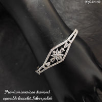 Heera Jewellers Silver Plated AD Stone Openable Bracelet