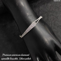 Heera Jewellers Silver Plated AD Stone Openable Bracelet