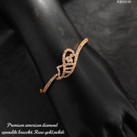 Heera Jewellers Rose Gold Plated AD Stone Openable Bracelet