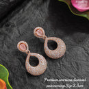 Heera Jewellers Rose Gold Plated AD Stone Dangler Earrings