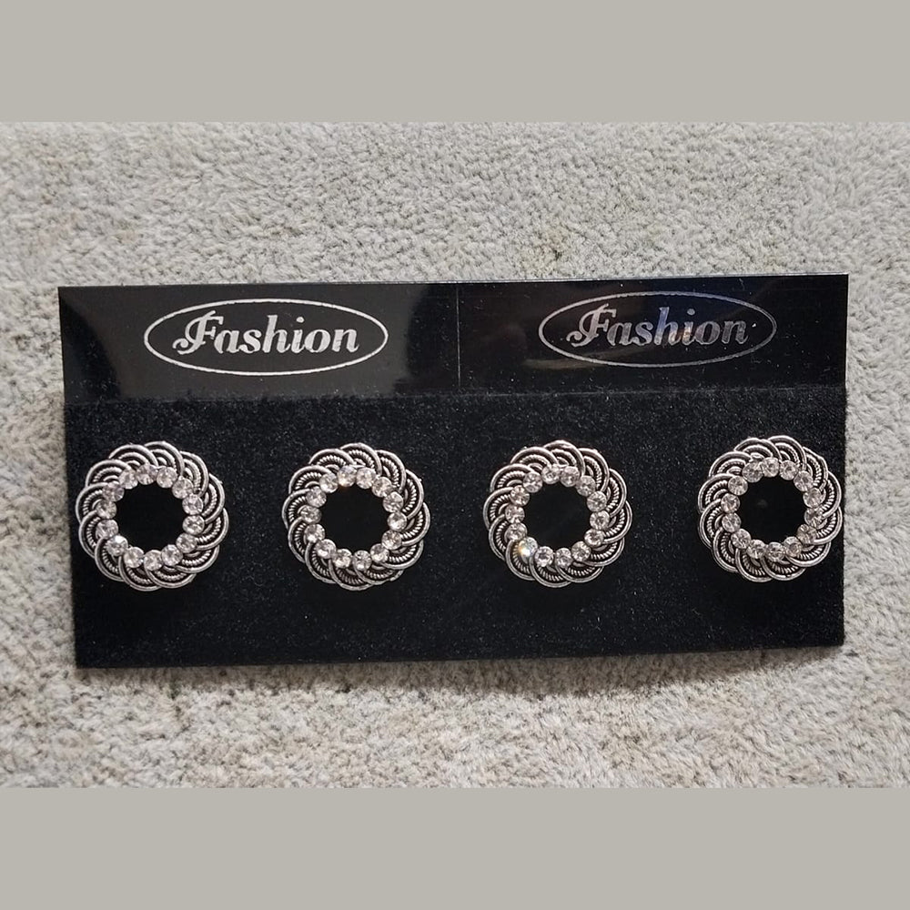 Tahura Oxidised Plated Stud Earrings