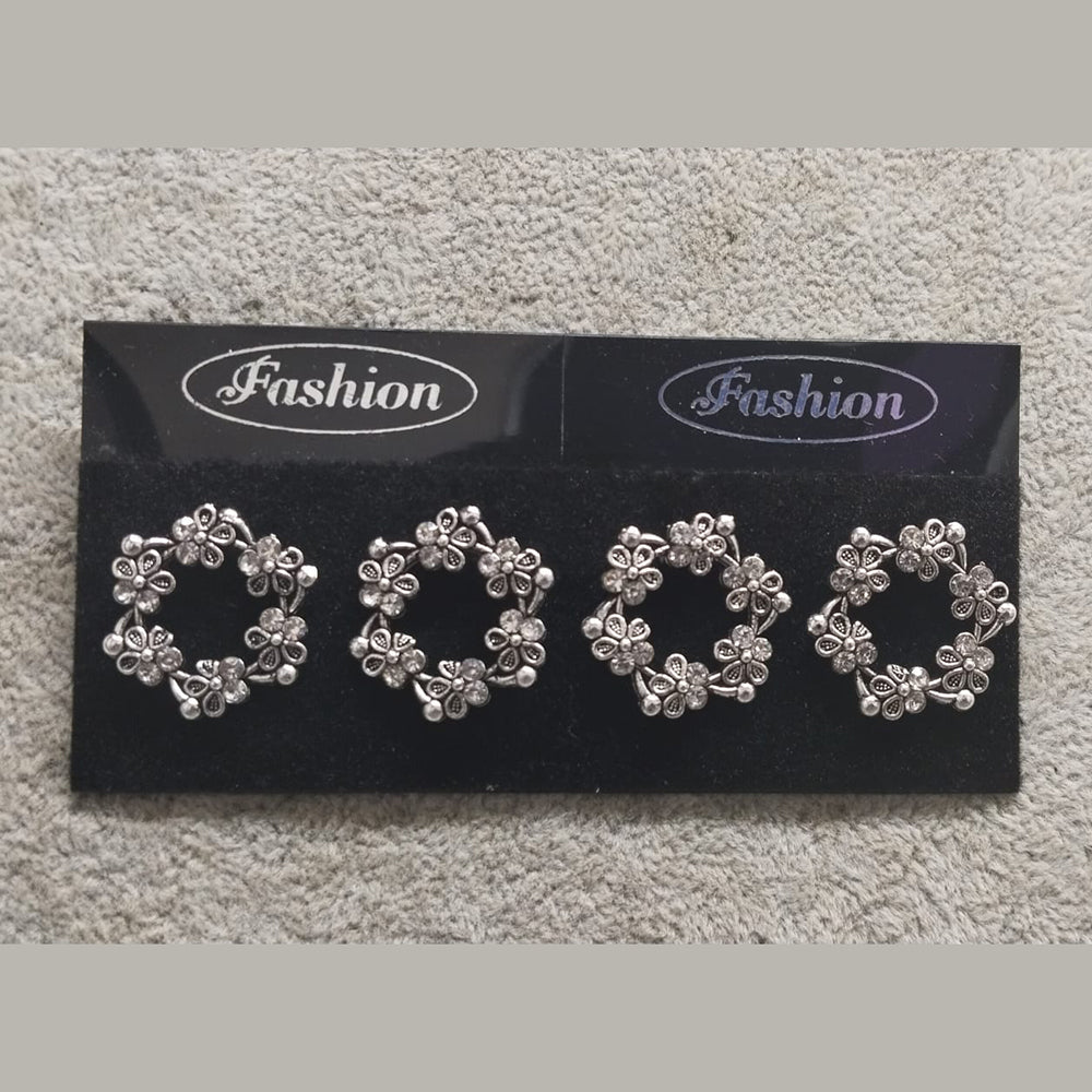 Tahura Oxidised Plated Stud Earrings