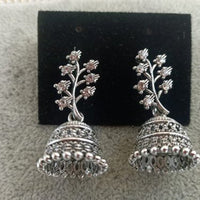 Tahura Oxidised Plated Jhumki Earrings