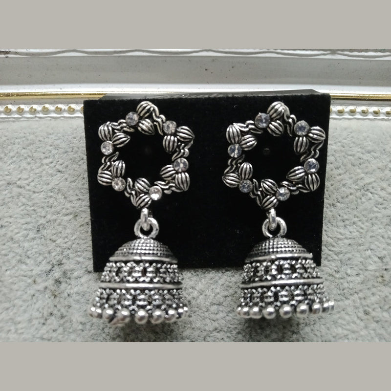 Tahura Oxidised Plated Jhumki Earrings