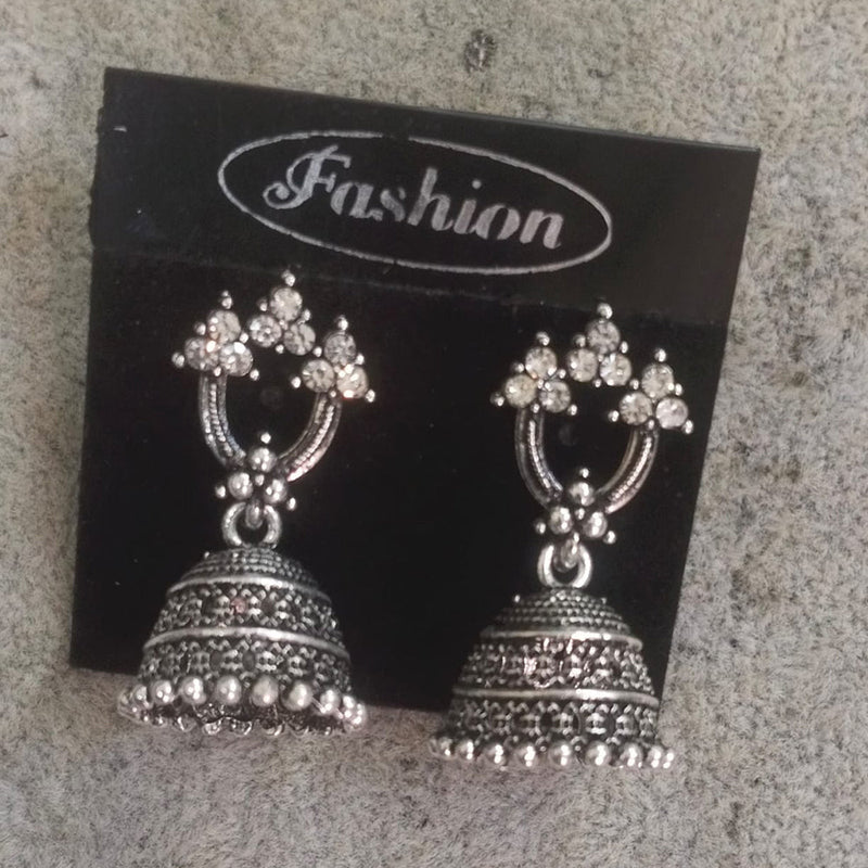 Tahura Oxidised Plated Jhumki Earrings