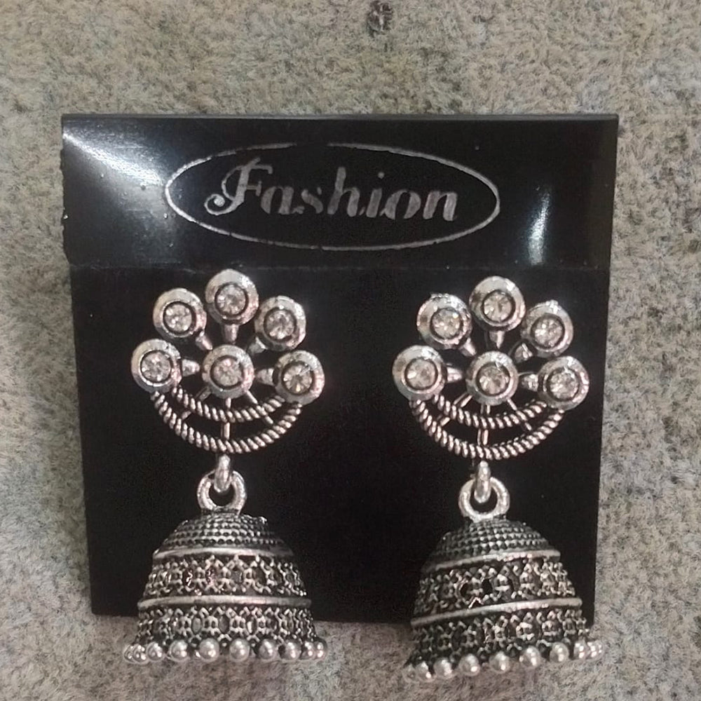 Tahura Oxidised Plated Jhumki Earrings