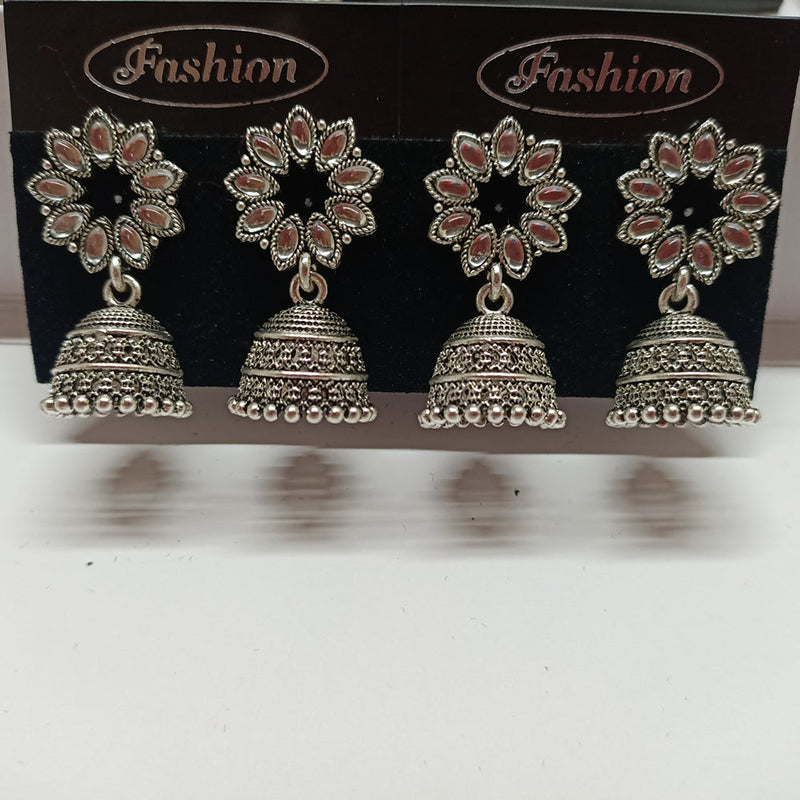 Tahura Oxidised Plated Jhumki Earrings