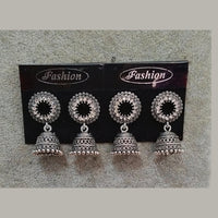 Tahura Oxidised Plated Jhumki Earrings