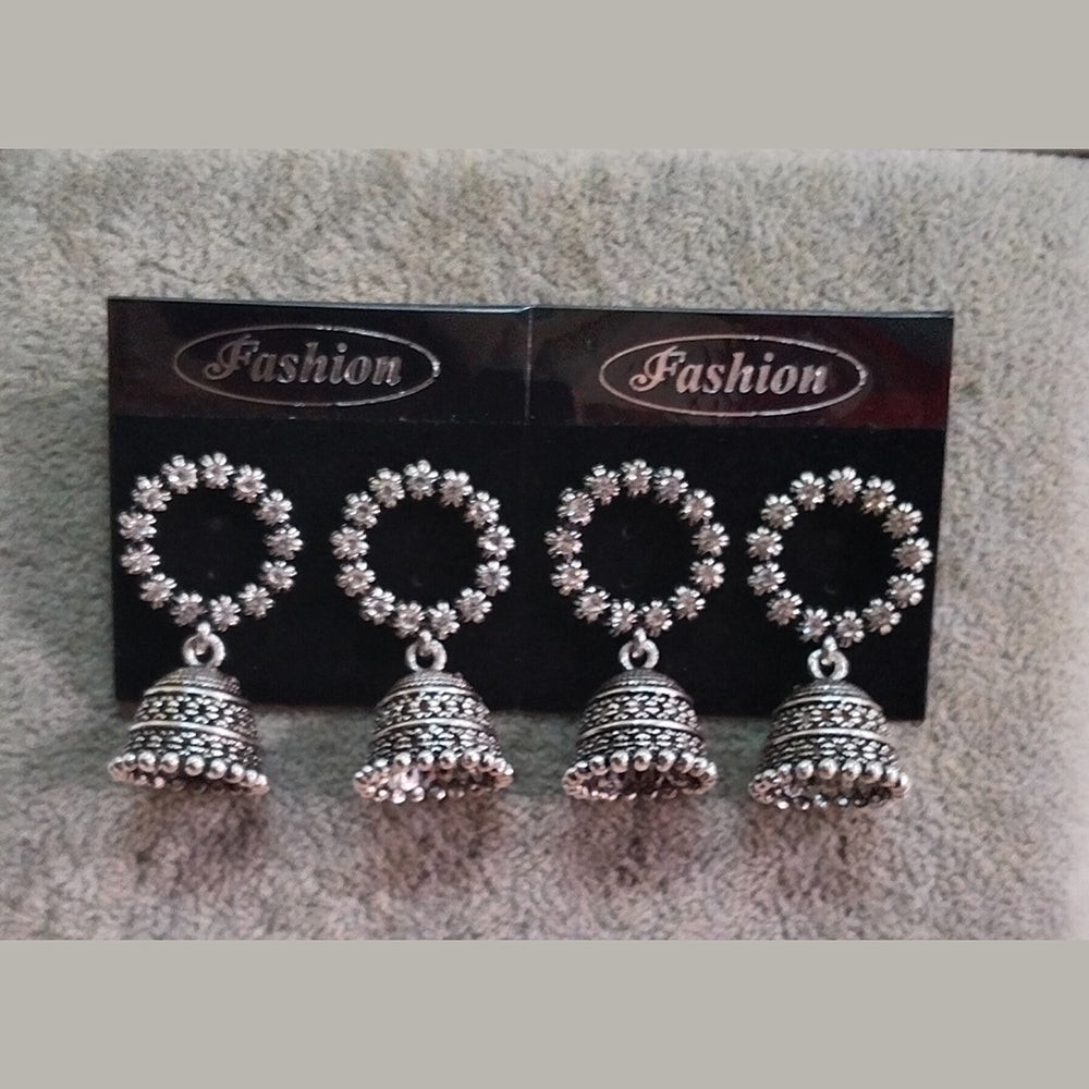 Tahura Oxidised Plated Jhumki Earrings