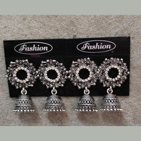 Tahura Oxidised Plated Jhumki Earrings