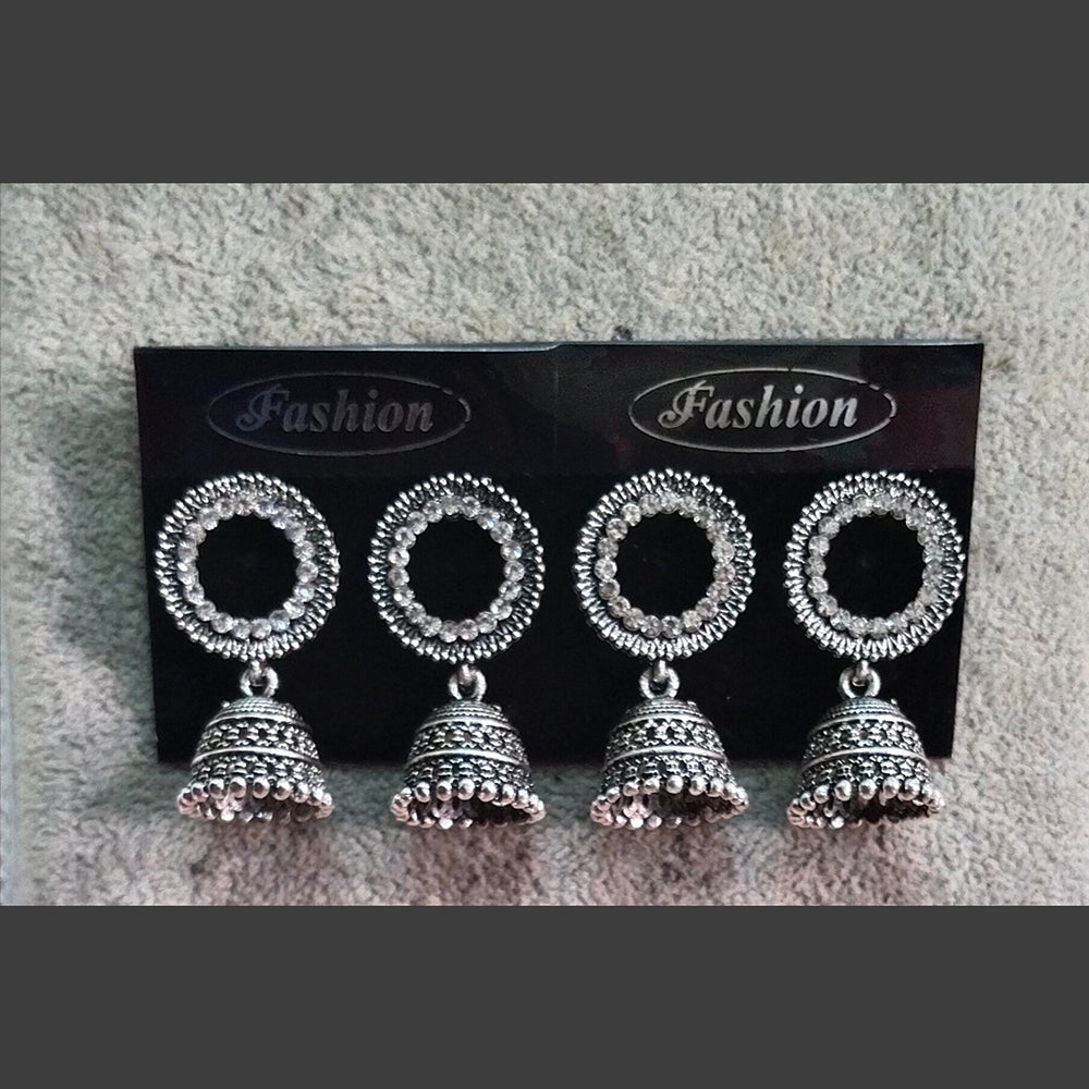 Tahura Oxidised Plated Jhumki Earrings