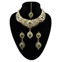 Kriaa Austrian Stone Kundan Necklace Set With Maang Tikka - 1100621