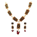 Kriaa Maroon Austrian Stone Gold Plated Necklace Set - 1100814