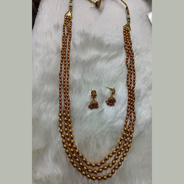Jai Mata Di  Gold Plated Long Necklace Set