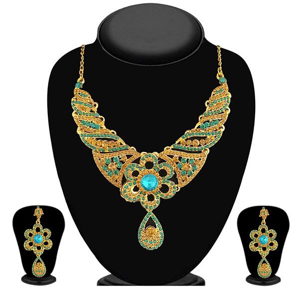 Tip Top Fashions Austrian Stone Gold Plated Necklace Set - 1100923