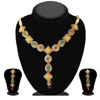 Kriaa Gold Plated Austrian Stone Necklace Set - 1102123