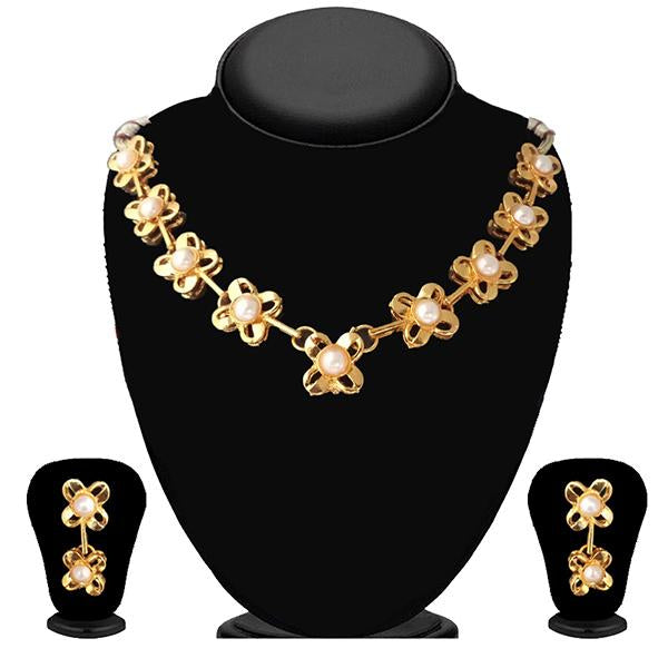 Kriaa Gold Plated Pearl Necklace Set - 1102126