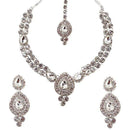 Kriaa White Austrian Stone Gold Plated Necklace Set - 1102318