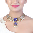 Vivant Charms Gold Plated Necklace Set With Maang Tikka - 1102321