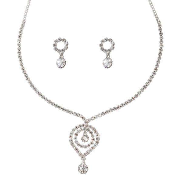 Soha Fashion Austrian Stone Silver Plated Necklace Set - 1102402