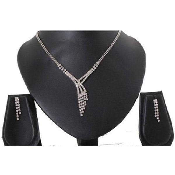 Eugenia Austrian Stone Rhodium Plated Necklace Set - 1102408