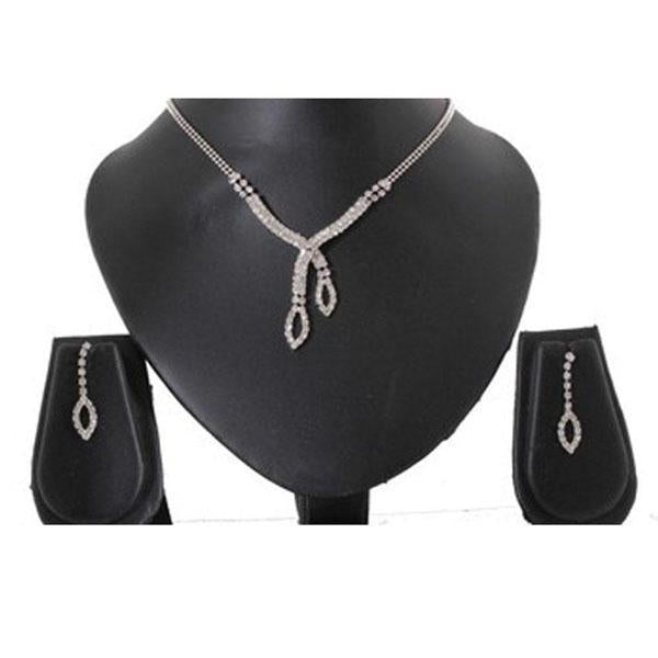 Tip Top Fashions Austrian Stone Silver Plated Necklace Set - 1102409