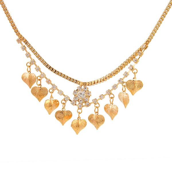 Urthn Austrian Stone Heart Shaped Gold Plated Necklaces - 1102425