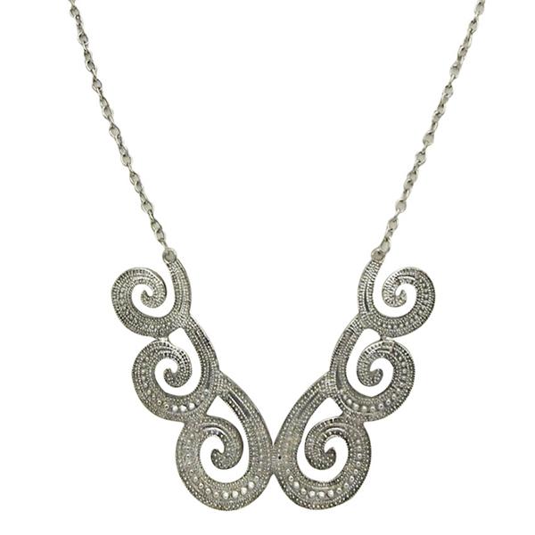 Jeweljunk Silver Plated Statement Necklace -1102624