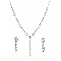 Urthn Austrian Stone Rhodium Plated Necklace Set - 1102801