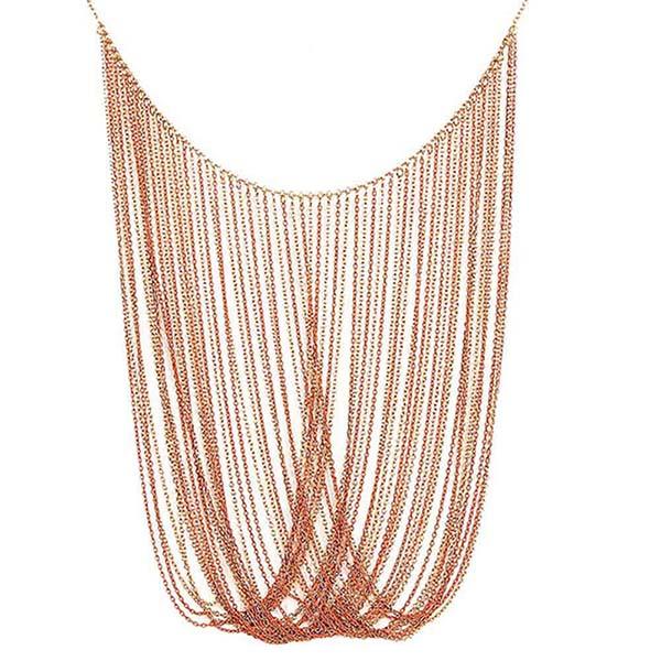 Jeweljunk Multi Chain Gold Plated  Statement Necklace - 1103007