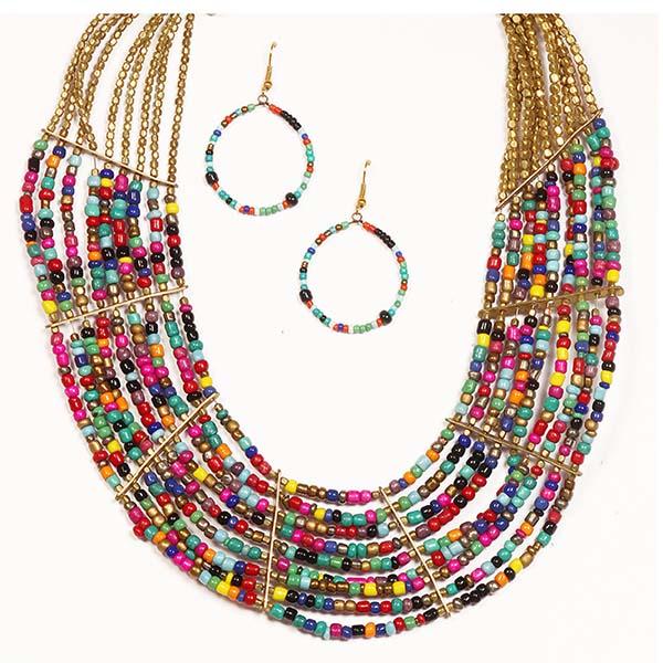 Beadside Multicolor Beads Necklace Set - 1103322