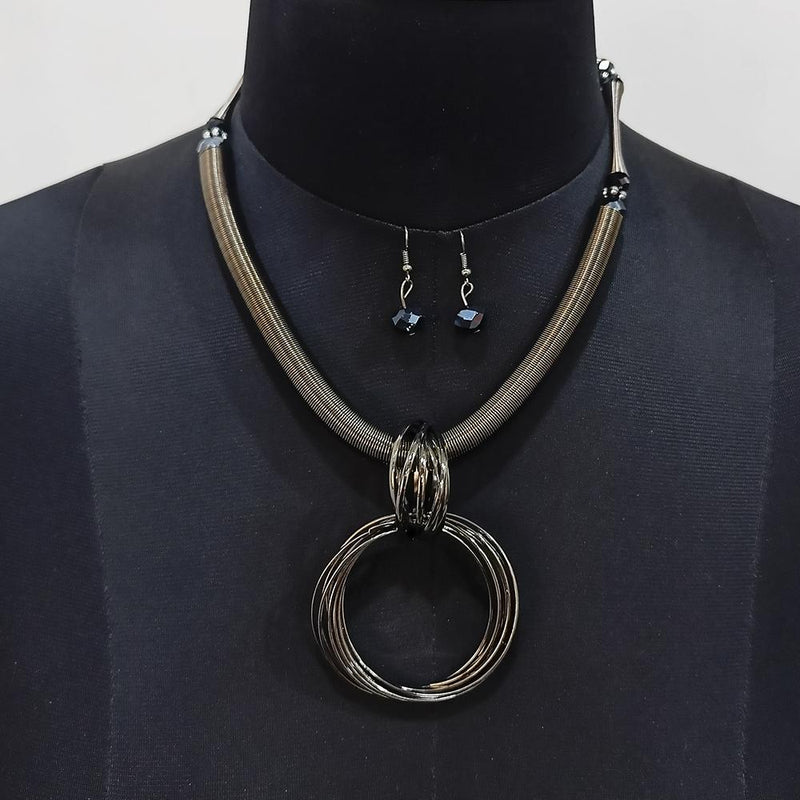 Urthn Silver Plated Fashion Necklace Set - 1103335B