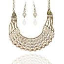 Beadside Pearl Antique Gold Necklace Set - 1103427